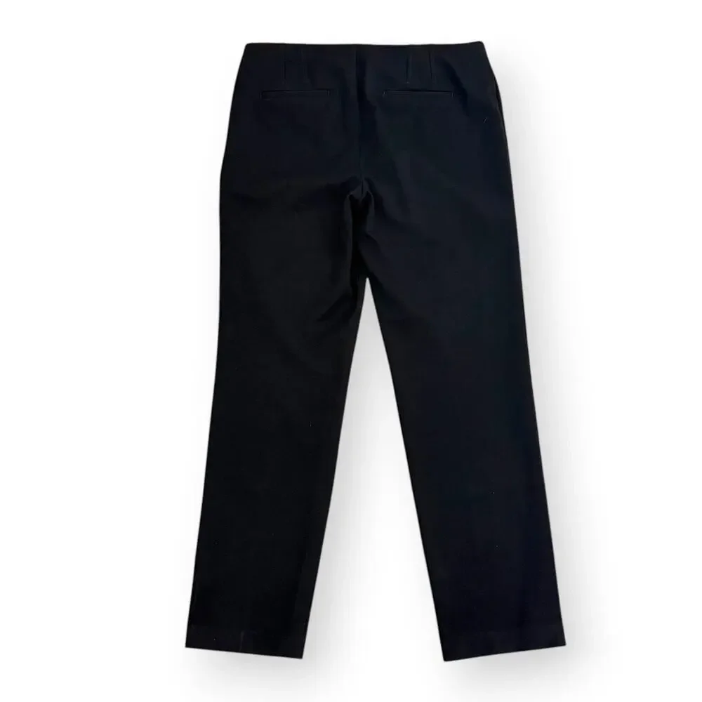 Talbots Black Ponte Dress Pants 10 Side Zip Straight Leg Stretch Trousers Office